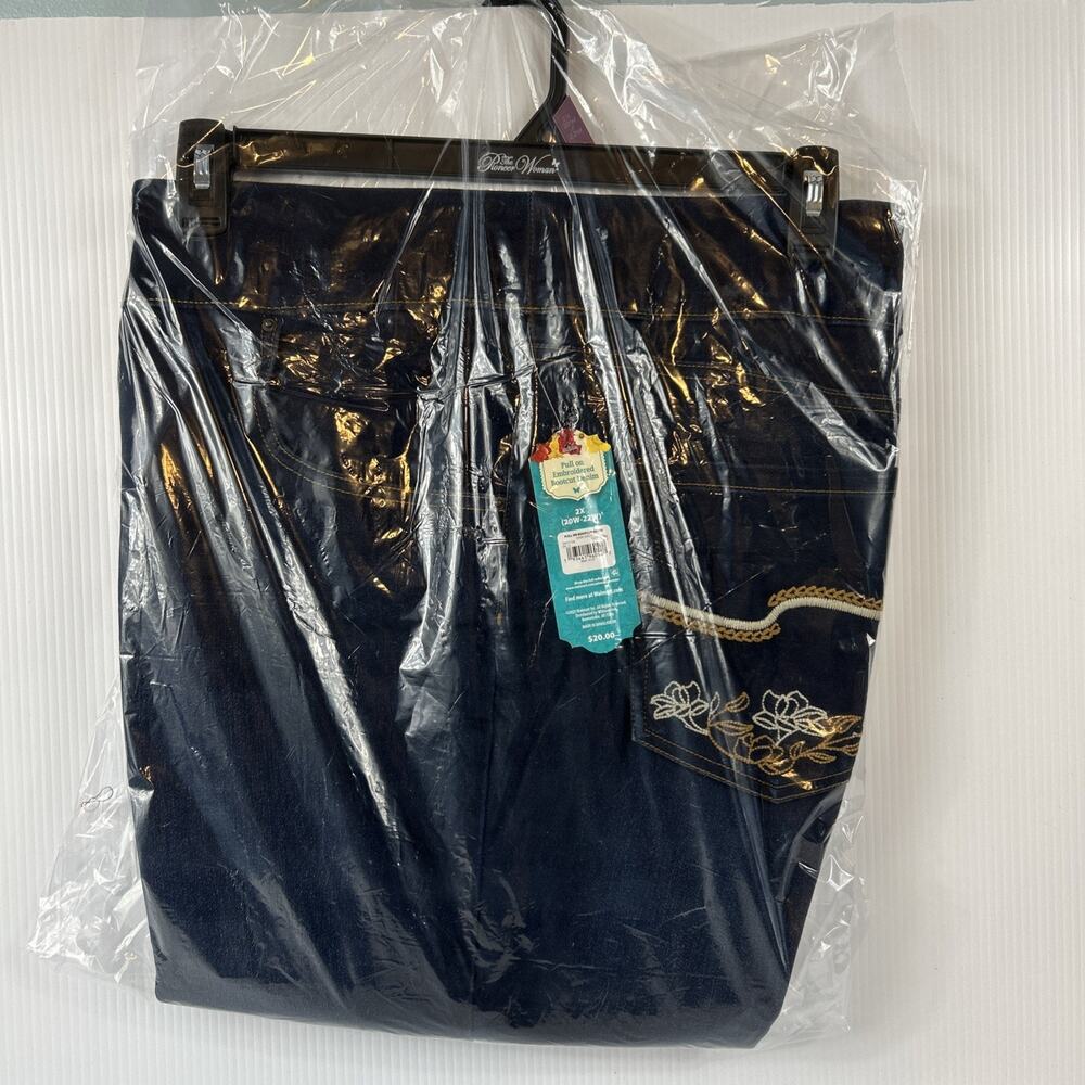 2X Jeans Pioneer Woman Dark Wash Women’s Plus Embroidered Pockets Bootcut NWT